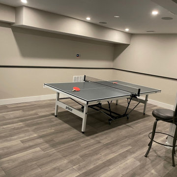 Pig Pong area in new Basemen Rec Room (with drink rails)
