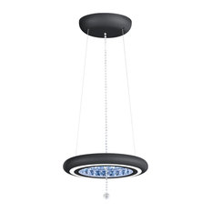Schonbek Mfc100N-Bk1S 1 Light Crystal Pendant, Black