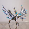 Novica Handmade Azure Pegasus Wood Alebrije Sculpture