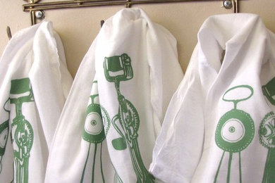 Hand Printed Flour Sack Towels/Tea Towels