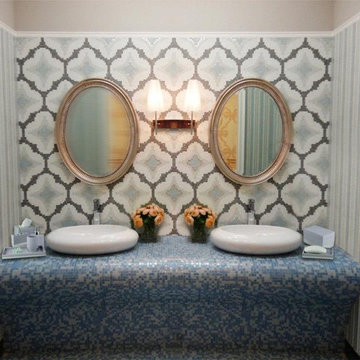 Marble Mosaic and Glass Mosaic Washrooms