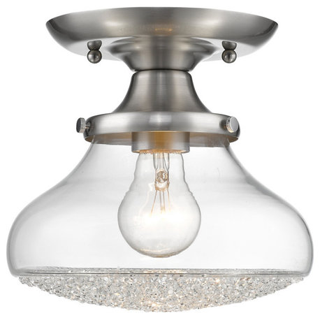 Golden Asha Semi-Flush - Small Glass 3417-SF PW-CC - Pewter