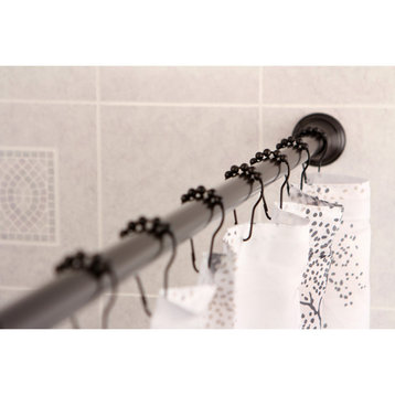 Kingston Straight Shower Curtain Rod w/Shower Curtain Rings, Oil Rubbed Bronze