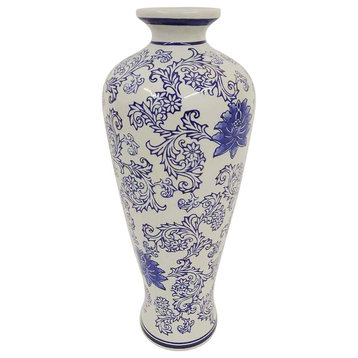 Claybarn Blue Garden White Tall Vase