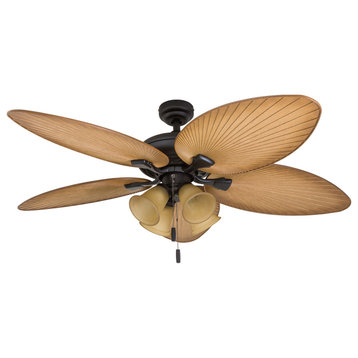 Honeywell Palm Valley Outdoor Ceiling Fan, 52", Bronze, 4 Light