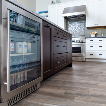 Kitchen Island Beverage Fridge with Custom Cabinetry – Swampscott MA