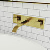VIGO Titus Dual Lever Wall Mount Bathroom Faucet, Matte Gold