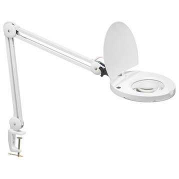 8W LED Magnifier Lamp, White Finish