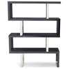 Lester High Gloss Black and Silver Bookcase