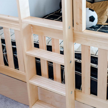 Natural Twin over Full Bunk Bed with Ladder and Trundle