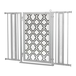 Fusion Gates - Fusion Gate with Trellis Design, Satin Nickel, 36"-52" - Dog Gates