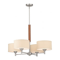 Forecast Lighting Embarcadero 4 Light Pendant lighting with Satin Nickel finish - Lighting