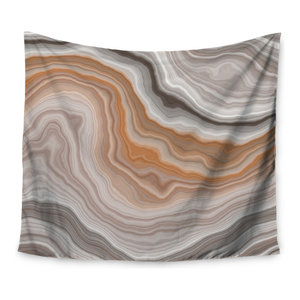 51 X 60 Kess InHouse Nick Atkinson Triangle Love Gray Gold Wall Tapestry