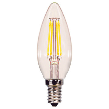 Satco Lighting S29877 Single 4.5 Watt B10 Candelabra (E12) LED - Clear