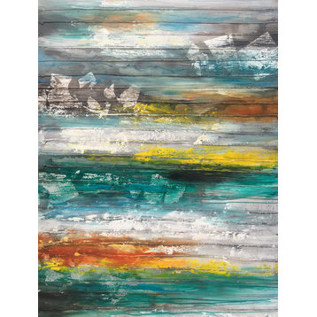 "Sea and Sunset" Abstract Hand Painted Oil Canvas Artwork; Modern Art; Fine Art