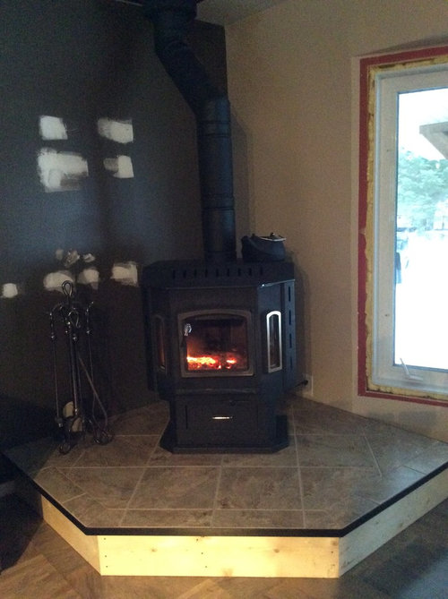 Wood stove corner.
