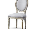 Baxton Studio Clairette Wood Traditional French Accent Chair, Round