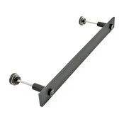 14" Steel Rustic Black Barn Door Handle and Pull 1-Side Flat Bar Handle