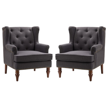 Armchair Set of 2, Charcoal
