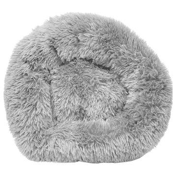 Pet Life 'Nestler' High-Grade Plush And Soft Rounded Dog Bed, Large/Gray