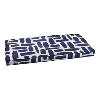 Pillow Perfect Delray Navy 60-inch Blown Bench Graphic Print Blue Square  Throw Pillow in the Outdoor Decorative Pillows department at