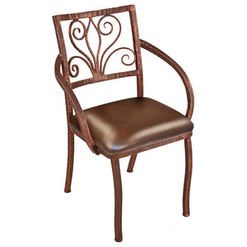 Alexander Arm Chair With Brown Leather Seat