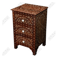 WOOD EN BONE 3 DRAWER BED SIDE CABINET - Furniture