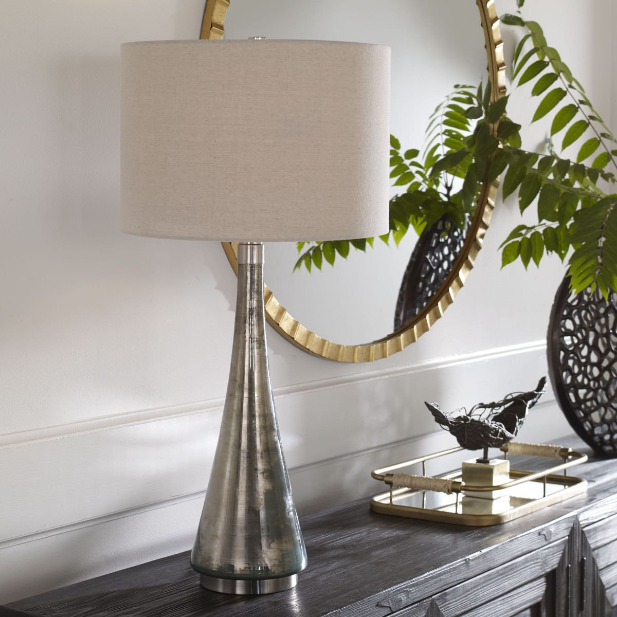 Picture of Uttermost Contour Metallic Glass Table Lamp - Transitional - Table ...
