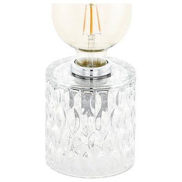 Cercamar Table Lamp, Clear Textured Glass Body