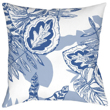 Laural Home Kathy Ireland Palm Court Azul Outdoor Decorative Pillow, 18"x18"
