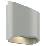 DALS Lighting - Ellipse Indoor/Outdoor LED Wall Light, Silver Grey - This distinctive LED wall-mounted sconce permeates a gentle multi-directional light. Its unique geometric shape and robust design will provide a dramatic flare to any indoor/outdoor space. Ideal for residential and commercial projects, its warm splashes of light create an impressive architectural and alluring touch.