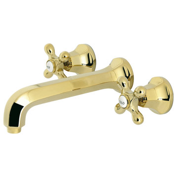 KS4022AX 2-Handle Wall Mount Tub Faucet, Polished Brass