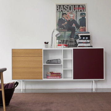 Code 3 wooden open storage sideboard by Dall'Agnese
