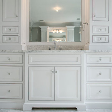 Marble and White Bathrooms
