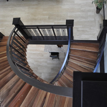 Wenge Freestanding Center Stringer with Cumaru Treads