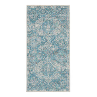 Nourison Tranquil TRA13 Runner Rug, Light Blue/Ivory, 2' x 4 ...