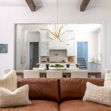 Raleigh NC Interior Design — Transitional Open-Concept Living with Bold Accents