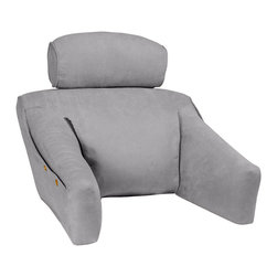 Feather and Down BedLounge, Regular Size, Cool Gray Color, Microsuede Cover - Products