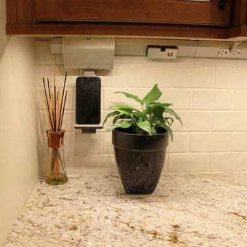 Maple Kitchen With Black and Gold Accents