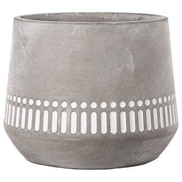 Urban Trends Cement Round Pot With Gray Finish 53616
