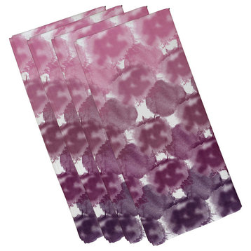 Beach Clouds, Geometric Print Napkin, Set of 4, Purple
