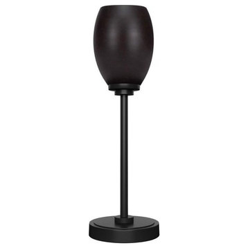Luna 1-Light Table Lamp, Matte Black/Matte Black Oval Metal Shade