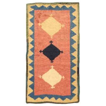 Tribal Collection Hand-Knotted Lamb's Wool Area Rug, 4'1"x7'5"