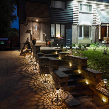 Modern Front Entrance & Landscape Lighting Transformation