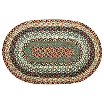 Buttermilk and Cranberry Braided Rug, 20"x30"
