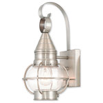 Livex Lighting - Livex Lighting 26900-91 Newburyport - 7" One Light Outdoor Wall Lantern - The Newburyport outdoor wall lantern boasts classiNewburyport 7" One L Brushed Nickel Clear *UL: Suitable for wet locations Energy Star Qualified: n/a ADA Certified: n/a  *Number of Lights: Lamp: 1-*Wattage:60w Medium Base bulb(s) *Bulb Included:No *Bulb Type:Medium Base *Finish Type:Brushed Nickel