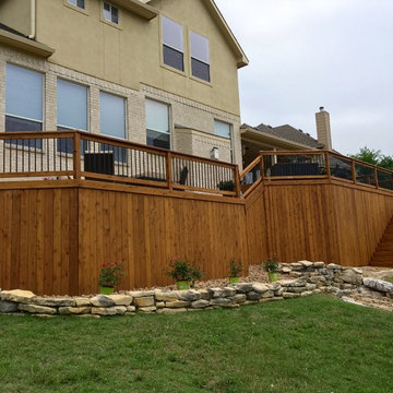 Multi-level Cedar Deck with Underneath Storage - San Antonio, TX
