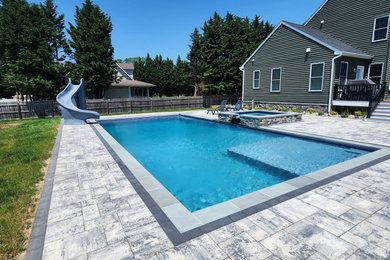 Inspiration for a contemporary pool remodel in Baltimore