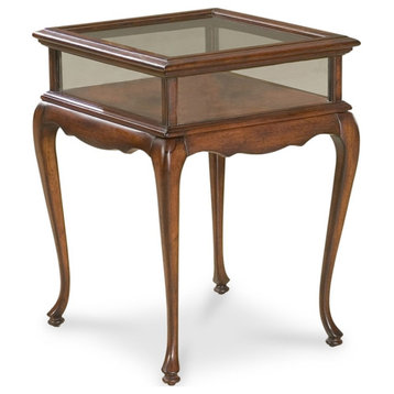 Bowery Hill Solid Wood Traditional Curio Table in Cherry Finish