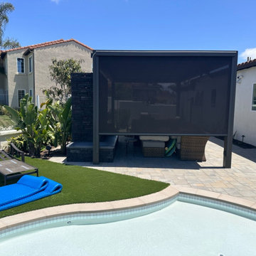 Aluminum Patio Cover Motorized Power Screens Anaheim Hills, California